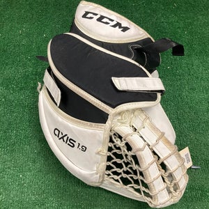 White Senior CCM Axis 1.9 Goalie Gloves & Blockers Full Right (Used)