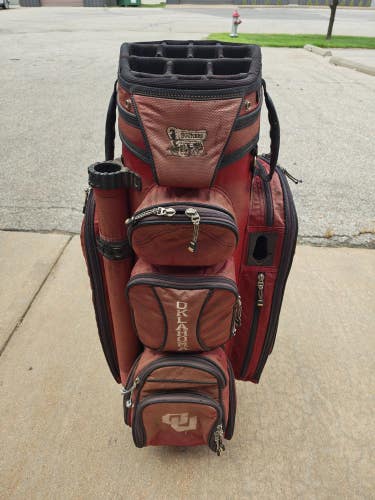 Datrek Oklahoma Sooner OU 14 Divider Golf Cart Bag w Raincover