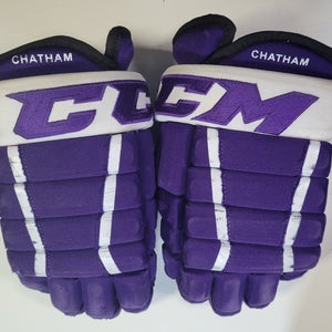 CCM HG 4PC Hockey Gloves – 14" Purple/White – Chatham Univ. Team Stock