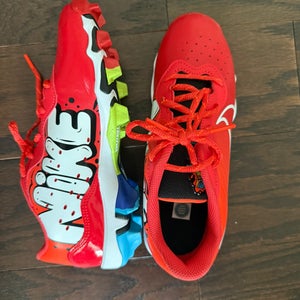 Red Kid's Size M 5.5 (W 6.5) Youth Nike Low Top Alpha Huarache Elite 4 Molded Cleats (New)