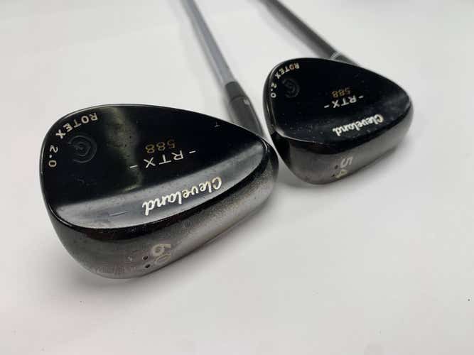 Cleveland 588 RTX 2.0 Black Satin Wedge Set 54* 60* True Temper DG Wedge Mens LH