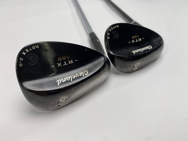 Cleveland 588 RTX 2.0 Black Satin Wedge Set 54* 60* True Temper DG Wedge Mens LH
