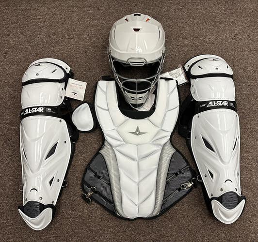 All Star PHX Paige Halstead Medium Fastpitch Softball Catchers Set - White Black