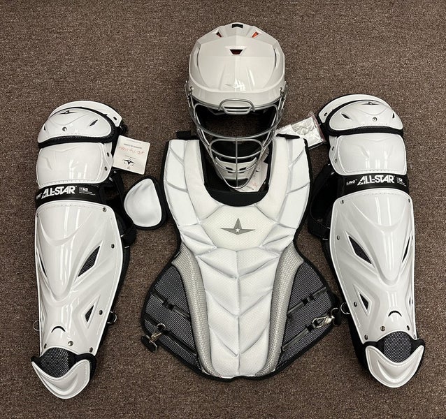 All Star PHX Paige Halstead Medium Fastpitch Softball Catchers Set - White Black