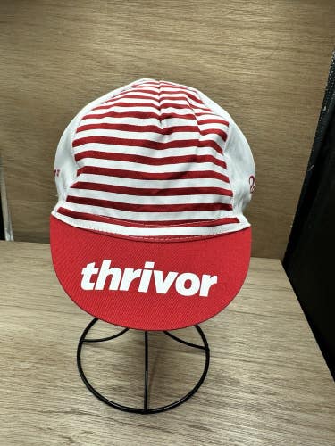 Rapha Cycling Cap One Size Thrivor Red White Cotton Bike Ride Hat