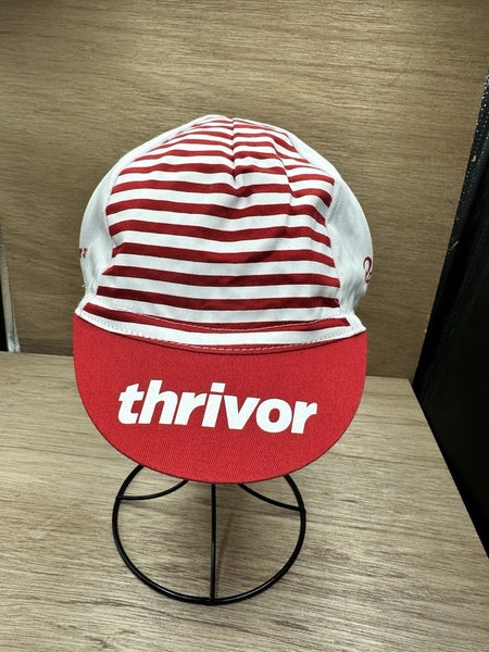 Rapha Cycling Cap One Size Thrivor Red White Cotton Bike Ride Hat