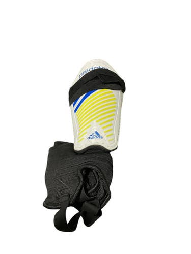 Used Adidas Soccer Shin Guards Junior Navy Blue And Yellow LG 11834-S000037955