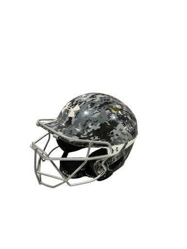 Used Under Armour BLK/GRY Batting Helmet w/Mask Black One Size 11834-S000037842
