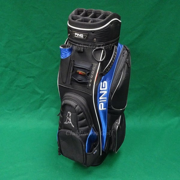 Ping Discover Black/Blue/White 14-Way Golf Cart Bag w/ Raincover