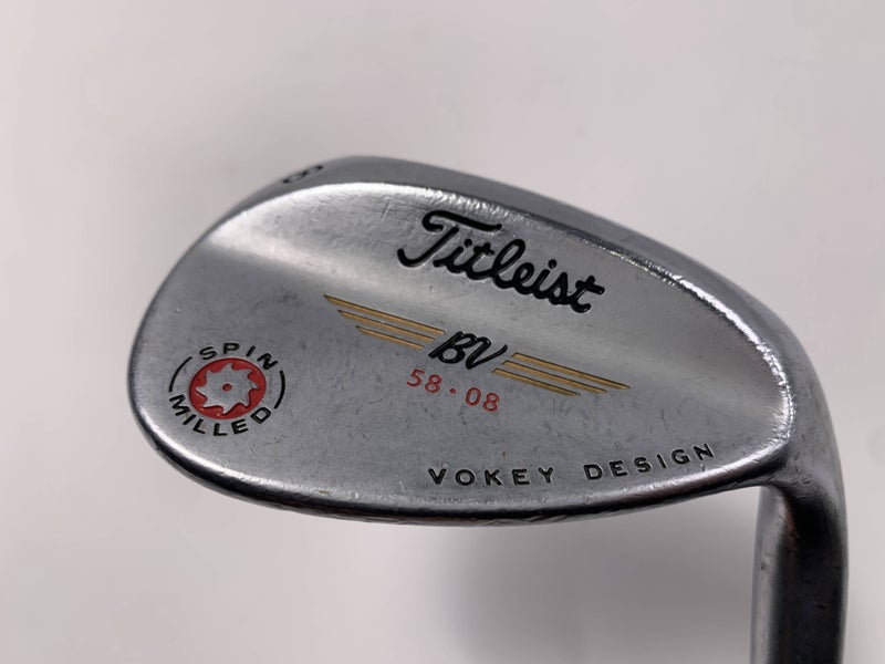 Titleist Vokey Spin Milled CC Chrome Lob Wedge LW 58* 8 Wedge Steel Mens RH