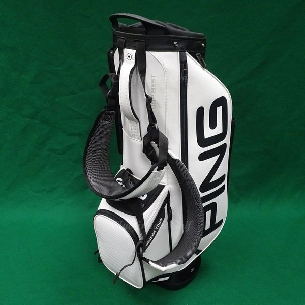 Ping Hoofer Tour White / Black Golf Stand Bag w/ Raincover *READ*