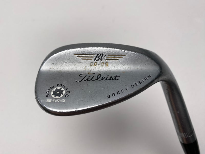Titleist Vokey Spin Milled SM4 Chrome Lob Wedge LW 58* 9 Bounce Wedge Steel RH