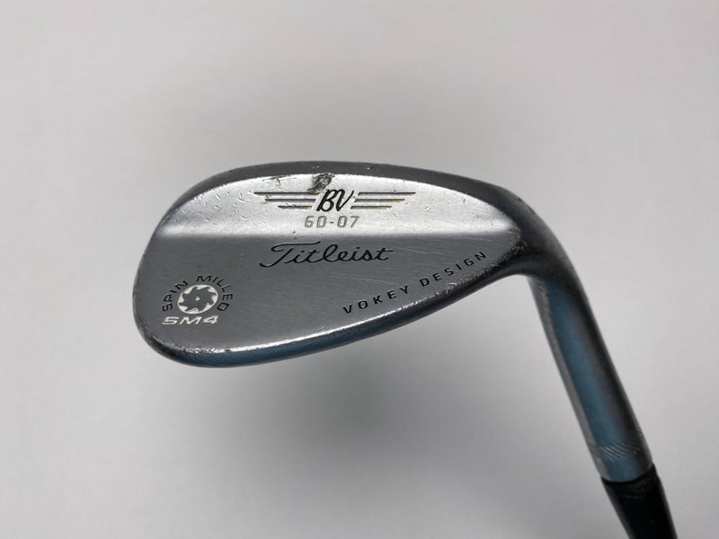 Titleist Vokey Spin Milled SM4 Chrome 60* 7 Bounce Wedge Steel Mens RH