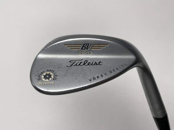 Titleist Vokey Spin Milled SM4 Chrome 58* 12 Bounce Wedge Steel Mens RH