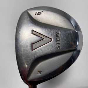 TaylorMade V Steel 3 Fairway Wood 15* Dynamic Gold S300 Stiff Steel Mens LH