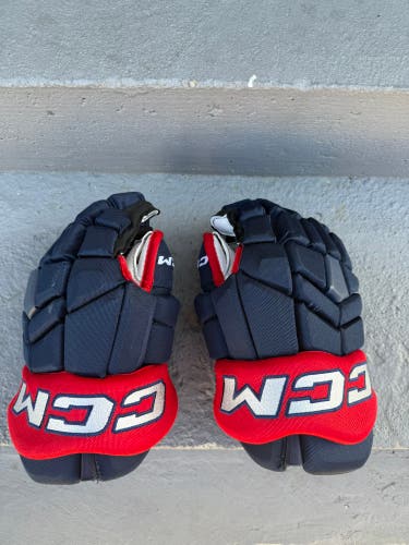 Pro stock CCM 14 inch Columbus blue jackets gloves