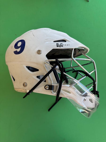 White Adult Goalie Warrior Evo Next Helmet (Small/Medium)