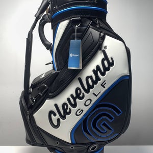 Cleveland Staff Bag Black Blue White 6-Way Divide Single Strap Golf Bag NEW