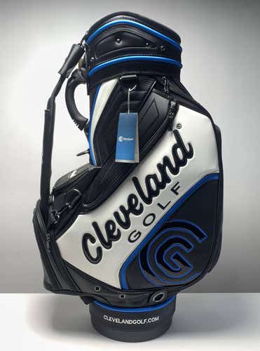 Cleveland Staff Bag Black Blue White 6-Way Divide Single Strap Golf Bag NEW