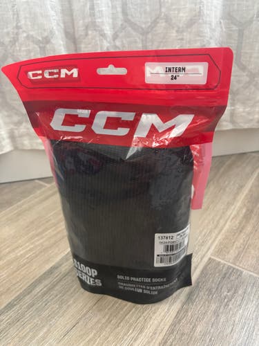 Black Intermediate Large CCM Socks (New)