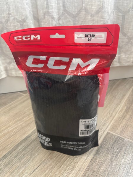 Black Intermediate Large CCM Socks (New)