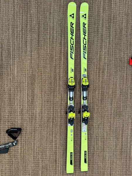 Men's 2022 Fischer 193 cm Racing RC4 World Cup GS Skis With Bindings Max Din 20 (Used)