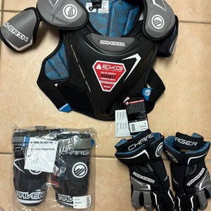 Brand new youth small Maverick Charger lacrosse equipment! Meets NOCSAE