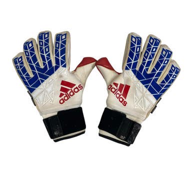 Used Adidas TRANS ACE ULTIMATE Soccer Goalie Gloves White 9 11406-S000105390