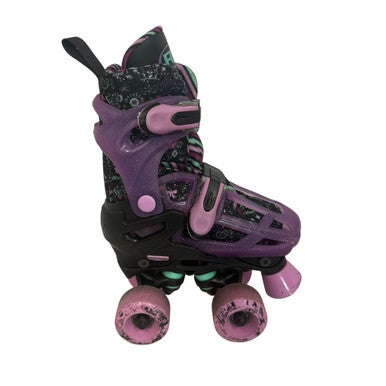Used RollerDerby FALCON 2IN1 ADJ Junior Roller Quad Skates Purple Adjustable 11406-S000105523