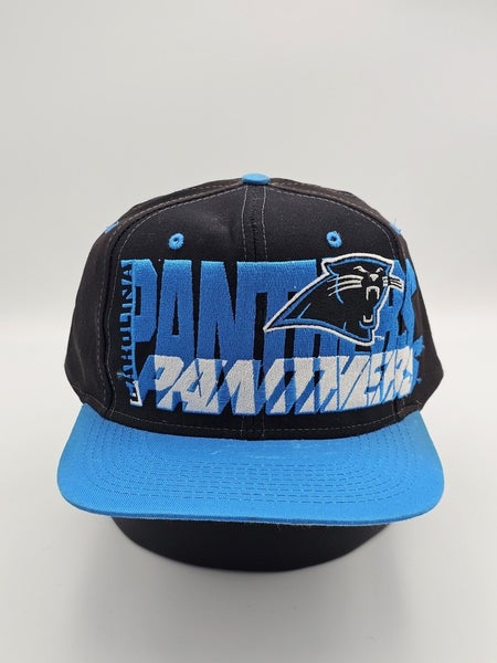 NEW Vintage Carolina Panthers Logo 7 NFL Sports Twill Black Hat Cap Vtg Snapback