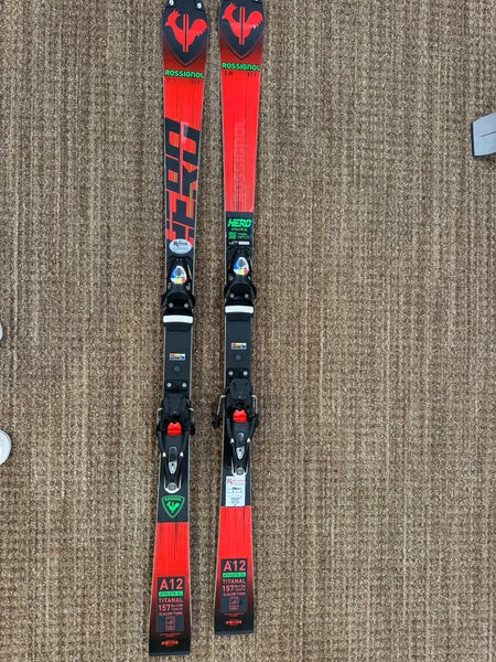 Men's 2023 Rossignol Racing 157 cm Hero FIS SL Pro Skis With Bindings Max Din 15 (Used)