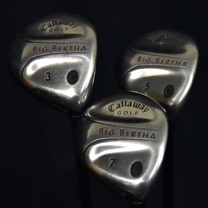 CALLAWAY BIG BERTHA 3 5 7 WOOD SET FLEX: LADIES  LENGTH : 42 IN RH