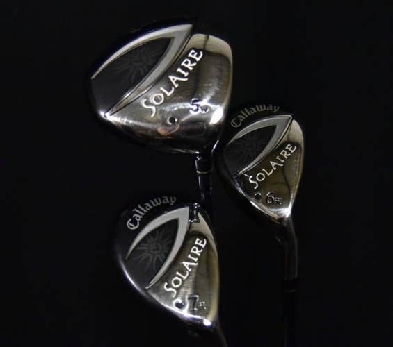 CALLAWAY SOLAIRE WOOD AND HYBRID SET FLEX: LADIES  LENGTH : 5W-42 7H-40 IN RH