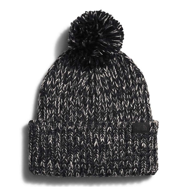 The North Face Cozy Chunky Beanie Women's Black Cable Knit Cuffed Cap BYB74