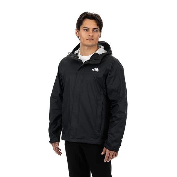 The North Face Venture 2 Rain Jacket Men Black Dryvent Waterproof Full Zip BYB71