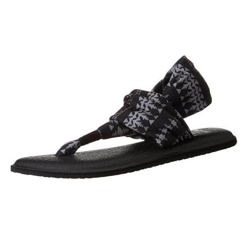 Sanuk Yoga Sling 2 Prints 1015889-BNKT Sandals Women's US 8 Black Thong BYB62