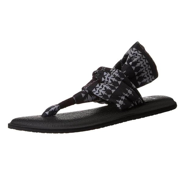 Sanuk Yoga Sling 2 Prints 1015889-BNKT Sandals Women's US 8 Black Thong BYB62