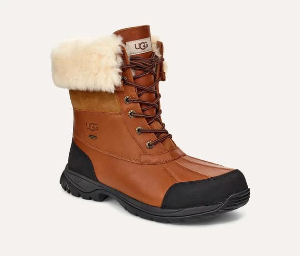 UGG Butte 5521 Snow Boots Men's US 10 Brown Leather Wool Lined Waterproof FL3961