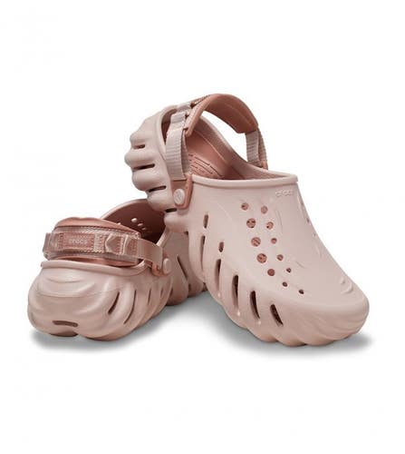 Crocs Echo 207937-6TY Clogs Unisex M4/W6 Pink Clay Cut Out Comfort Shoes FDH150