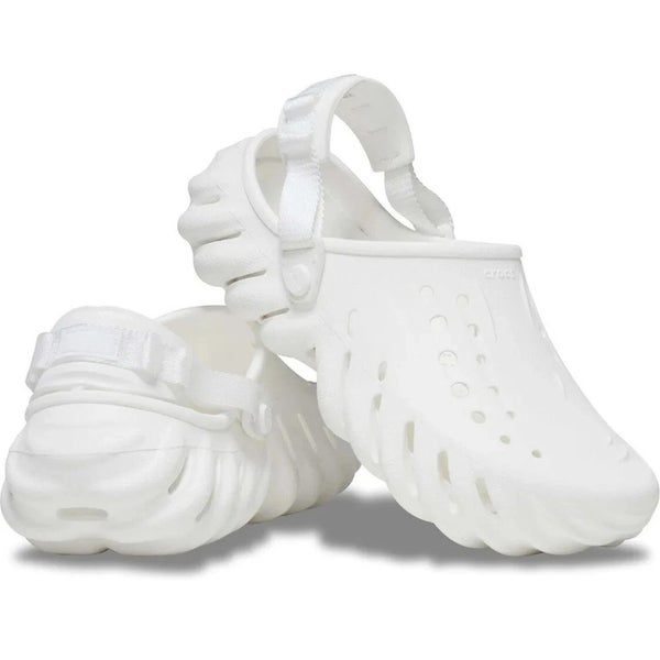 Crocs Echo 207937-100 Clogs Men's White Cut Out Closed Toe Casual Shoes FHD154