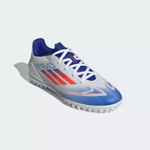 Adidas F50 Club IF1348 Men White Solar Red Lucid Blue Football Turf Boots FL3862