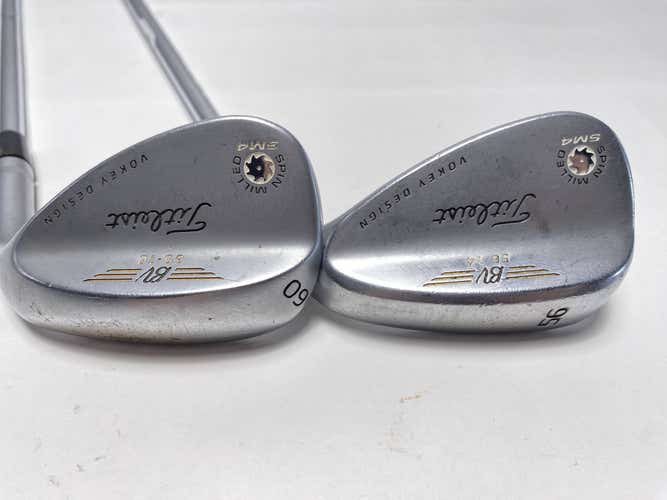 Titleist Vokey Spin Milled SM4 Chrome Wedge Set 56*14 | 60*10 Wedge Steel RH