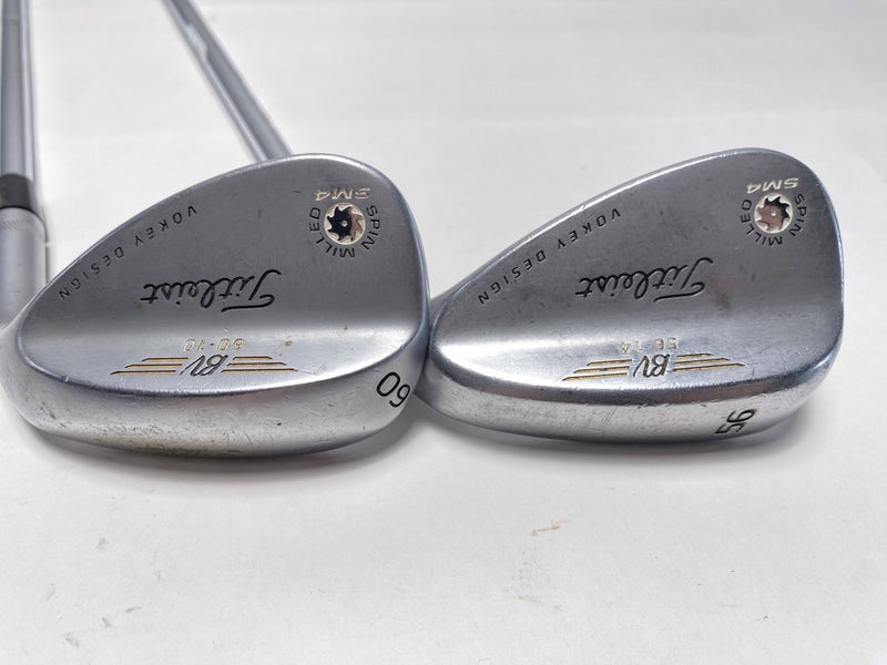 Titleist Vokey Spin Milled SM4 Chrome Wedge Set 56*14 | 60*10 Wedge Steel RH