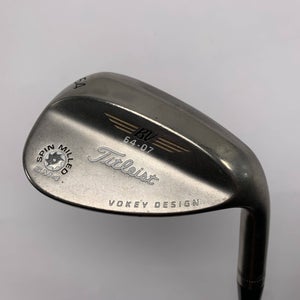 Titleist Vokey Spin Milled SM4 Nickel Lob Wedge 64* 7 KBS Tour C-Taper Mens RH