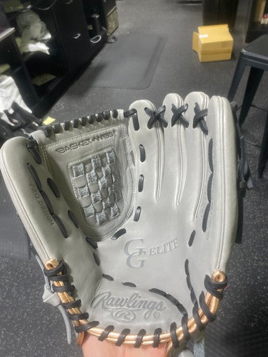 Used Rawlings GG ELITE BB/SB Glove RH Throw Grey 12" 11825-S000033625