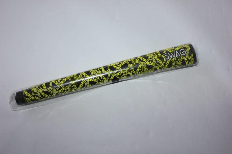 NEW SWAG GOLF SINK HD PADDLE PUTTER GRIP - BLACK/YELLOW SKULLS - LAMKIN