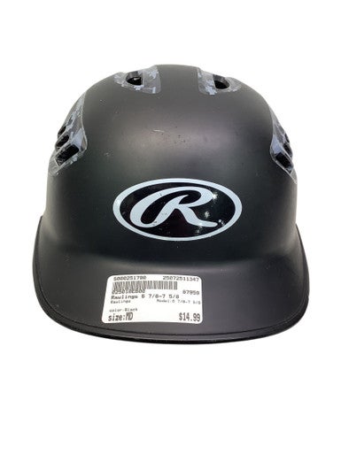 Used Rawlings 6 7/8-7 5/8 Batting Helmet No Mask Black MD 11347-S000251790