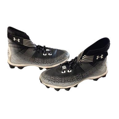 Used Under Armour Adult FB Cleats Black And White Senior 8 11760-S000079407