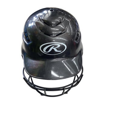Used Rawlings BB HELMET Batting Helmet w/Mask Black MD 11760-S000079344