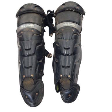 Used All Star SHIN GUARDS Catchers Leg Guards Black Adult 11760-S000079339